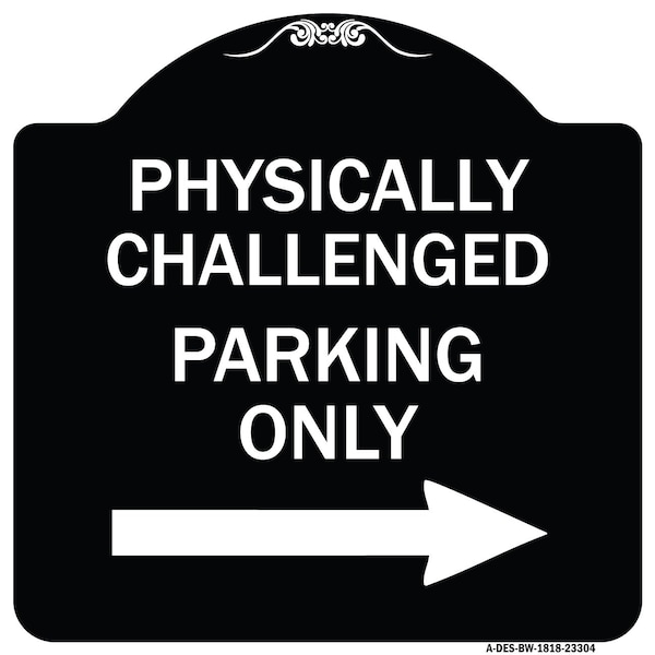Signmission Physically Challenged Parking W/ Left Arrow Heavy-Gauge Aluminum Sign, 18" x 18", BW-1818-23304 A-DES-BW-1818-23304 - main